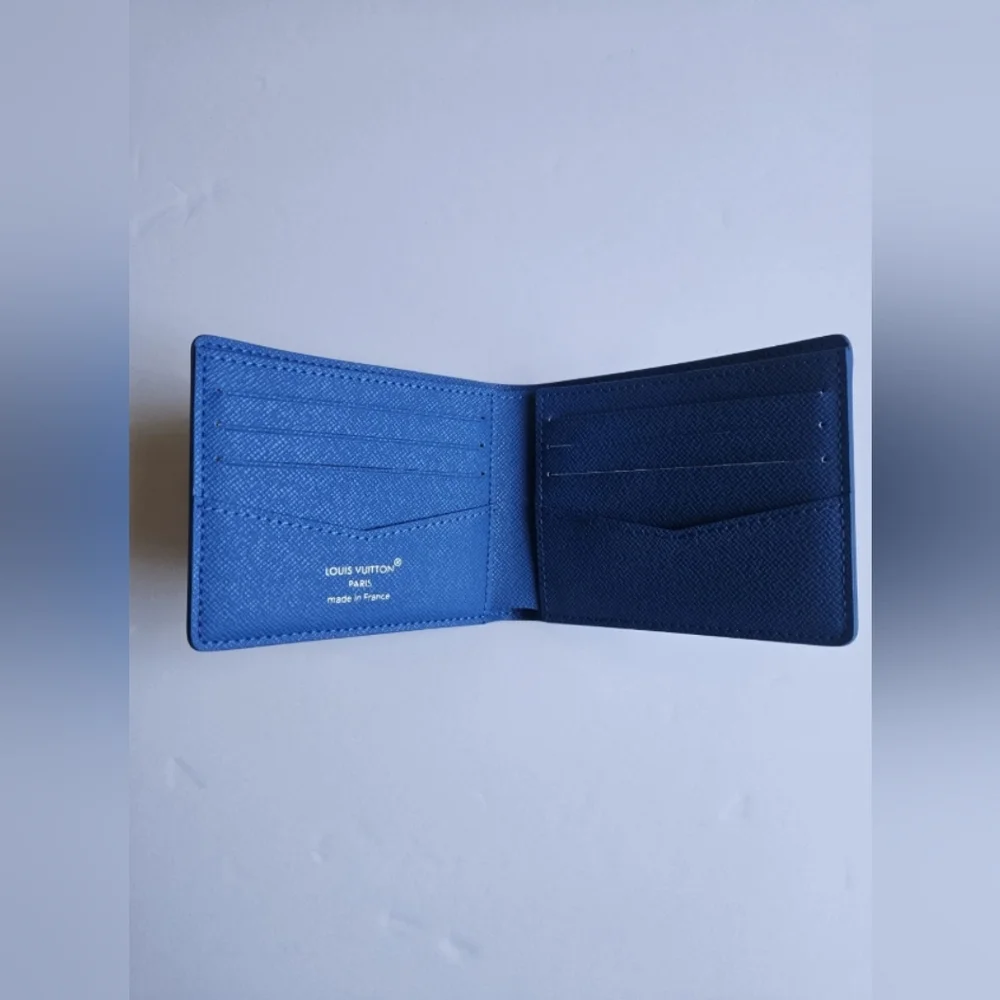 Louis Vuitton Blue Monogram Canvas Men's Bi-Fold Wallet